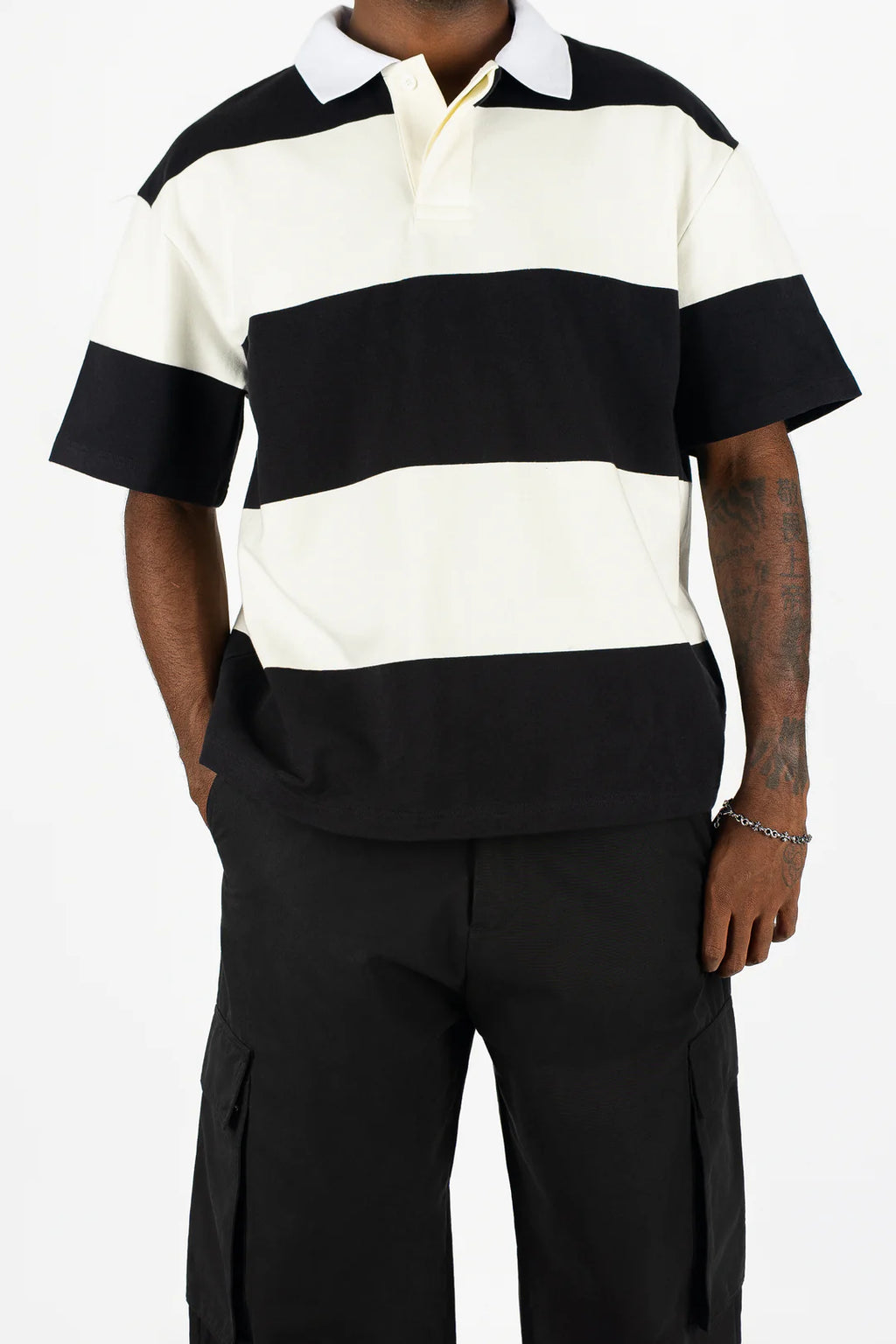 Short Sleeve Striped Polo