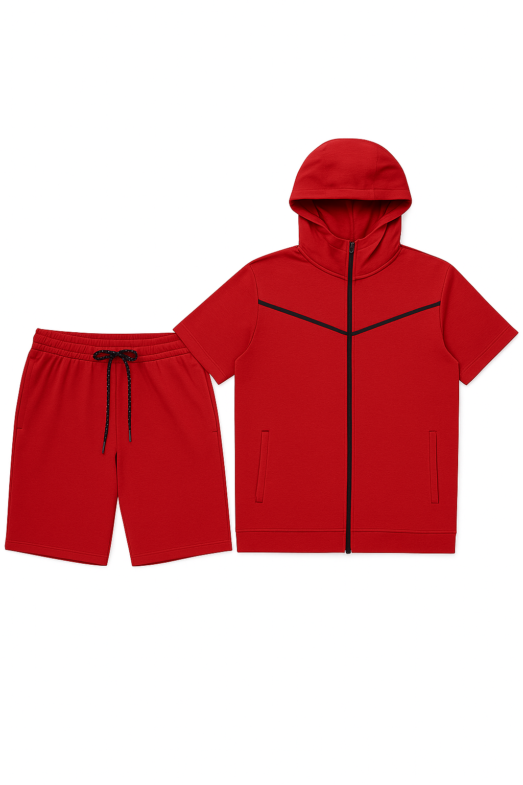 Men’s Tech Flex Hooded Zip-Up Short Set / New arrival