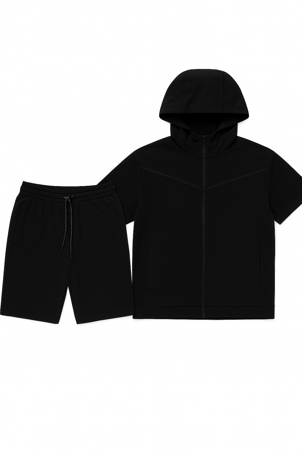 Men’s Tech Flex Hooded Zip-Up Short Set / New arrival