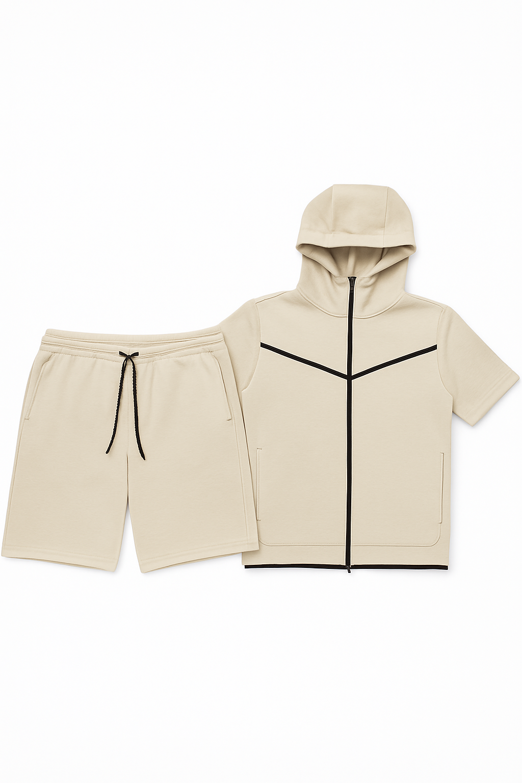 Men’s Tech Flex Hooded Zip-Up Short Set / New arrival