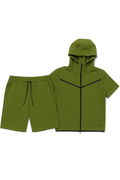 Men’s Tech Flex Hooded Zip-Up Short Set / New arrival