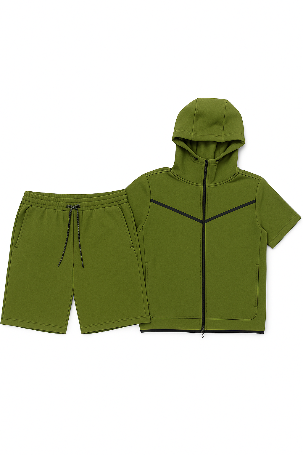 Men’s Tech Flex Hooded Zip-Up Short Set / New arrival